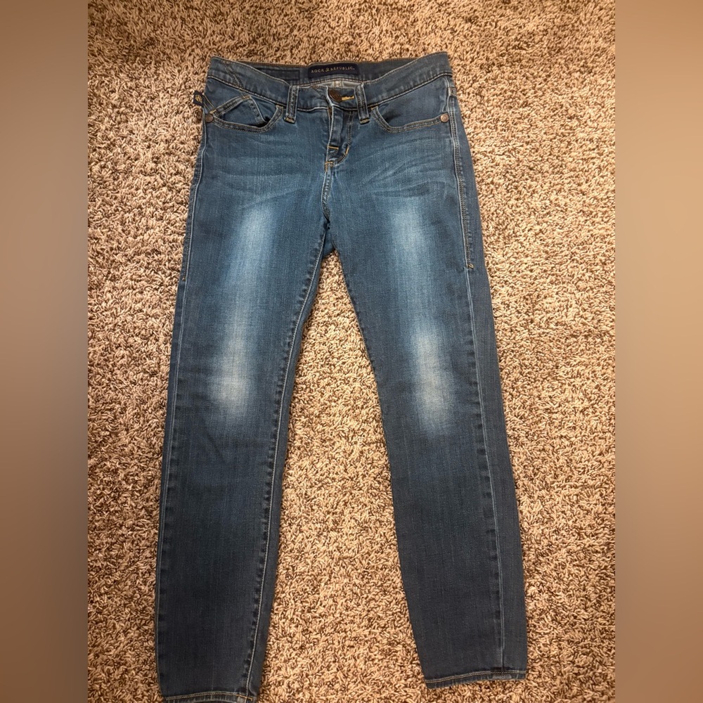 Rock & Republic Blue Kashmiere Crop Pants